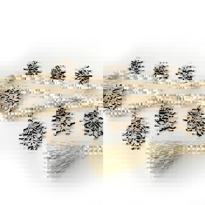 Flower Wood Bead Garland with Interchangeable Seasonal Charms