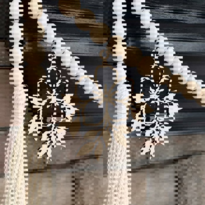 Flower Wood Bead Garland with Interchangeable Seasonal Charms