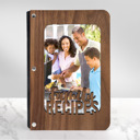 Walnut (Dark Wood) Not Personalized "Family Recipes" Personalized Wood Recipe Book with Photo Sleeve