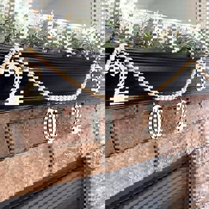 Graduation Wood Bead Garland with Interchangeable Seasonal Charms