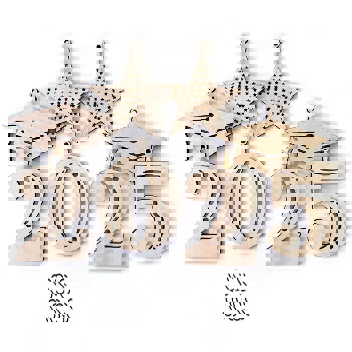 Graduation Wood Bead Garland with Interchangeable Seasonal Charms