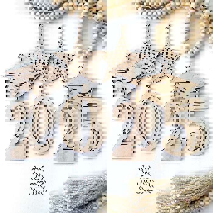 Graduation Wood Bead Garland with Interchangeable Seasonal Charms