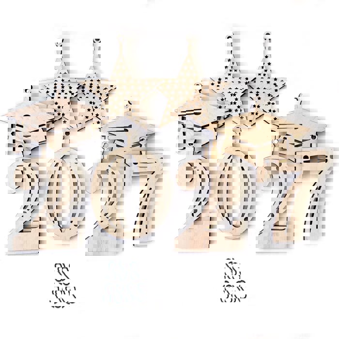 Graduation Wood Bead Garland with Interchangeable Seasonal Charms