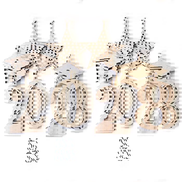 Graduation Wood Bead Garland with Interchangeable Seasonal Charms