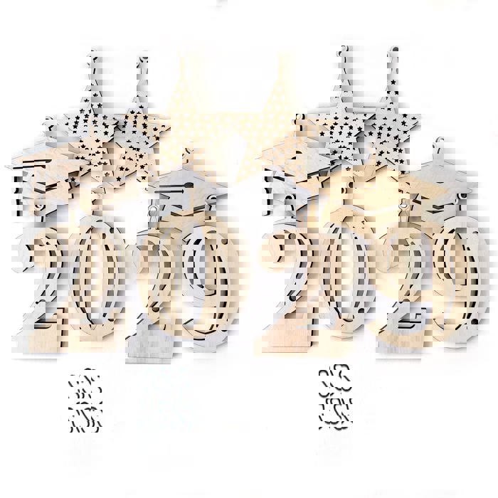 Graduation Wood Bead Garland with Interchangeable Seasonal Charms