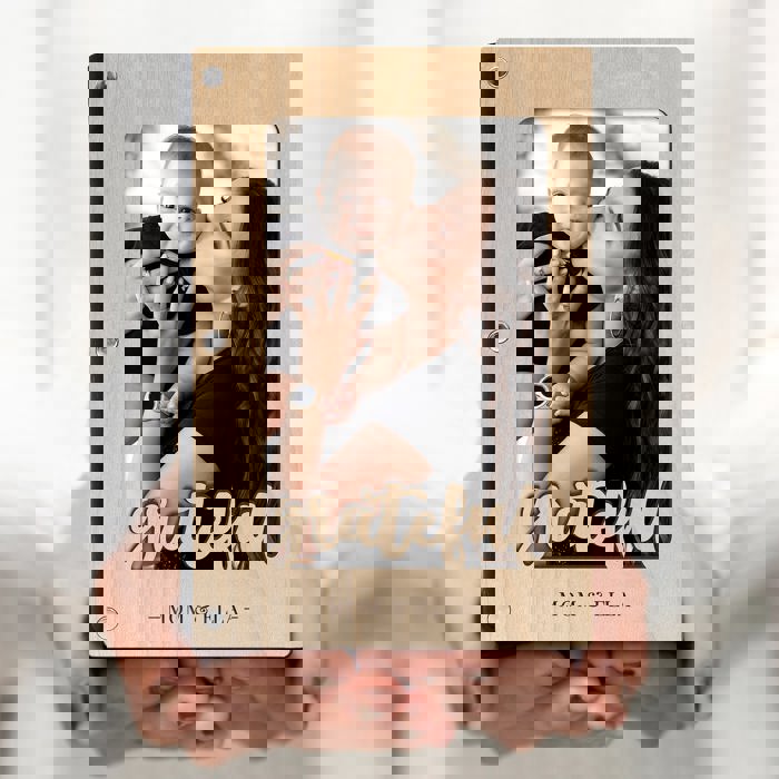 Personalized "Grateful" Wood Journal with Photo Sleeve