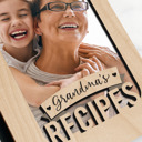  "Grandma's Recipes" Wood Recipe Book with Photo Sleeve
