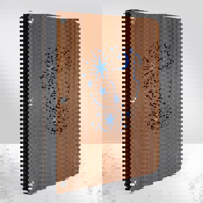 Personalized Wood Journal with Photo Sleeve - Dreams Design