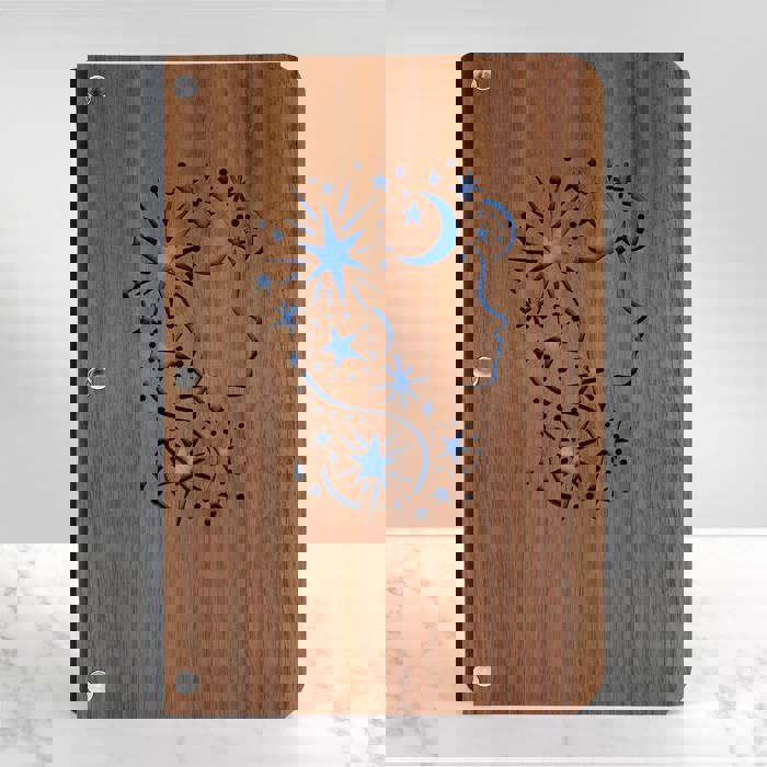 Personalized Wood Journal with Photo Sleeve - Dreams Design