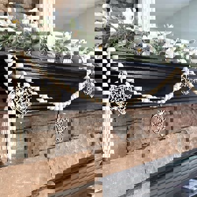 Heart Wood Bead Garland with Interchangeable Seasonal Charms