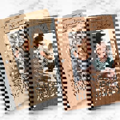 Personalized Wood Recipe Book with Photo Sleeve, Harvest Design