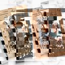  Personalized Wood Recipe Book with Photo Sleeve, Harvest Design