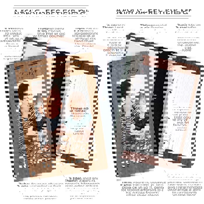 Personalized Wood Recipe Book with Photo Sleeve, Harvest Design