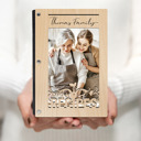 Maple (Light Wood) Personalized Personalized Wood Recipe Book with Photo Sleeve, Harvest Design