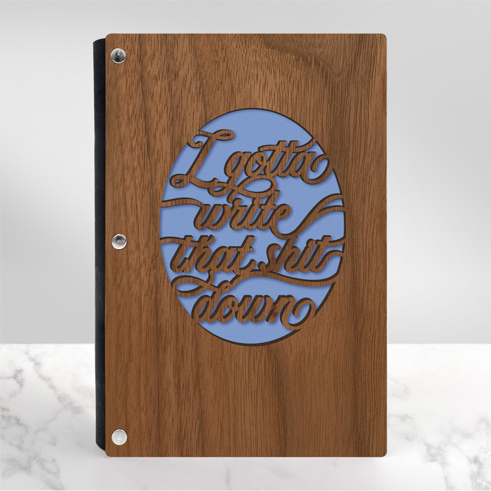 Personalized Wood Journal - "I Gotta Write that Sh*t Down"