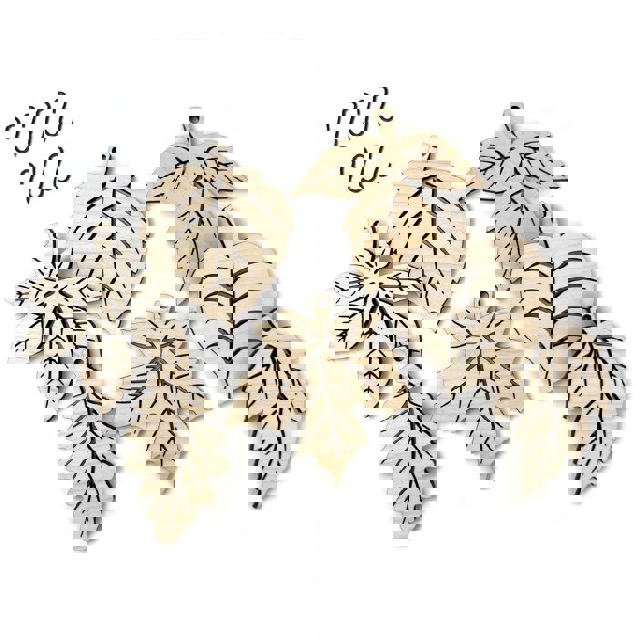 Fall Leaves Wood Bead Garland with Interchangeable Seasonal Charms