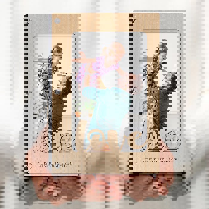 Personalized "Love" Wood Journal with Photo Sleeve