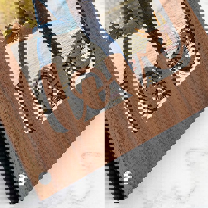 Personalized "Love" Wood Journal with Photo Sleeve