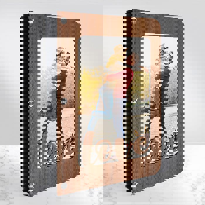 Personalized "Love" Wood Journal with Photo Sleeve