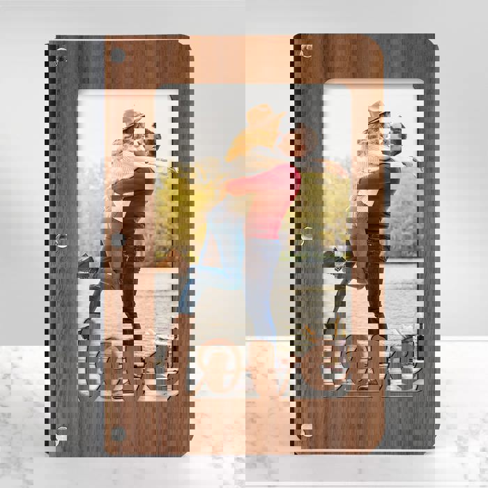 Personalized "Love" Wood Journal with Photo Sleeve