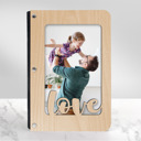 Maple (Light Wood) Not Personalized Personalized "Love" Wood Journal with Photo Sleeve