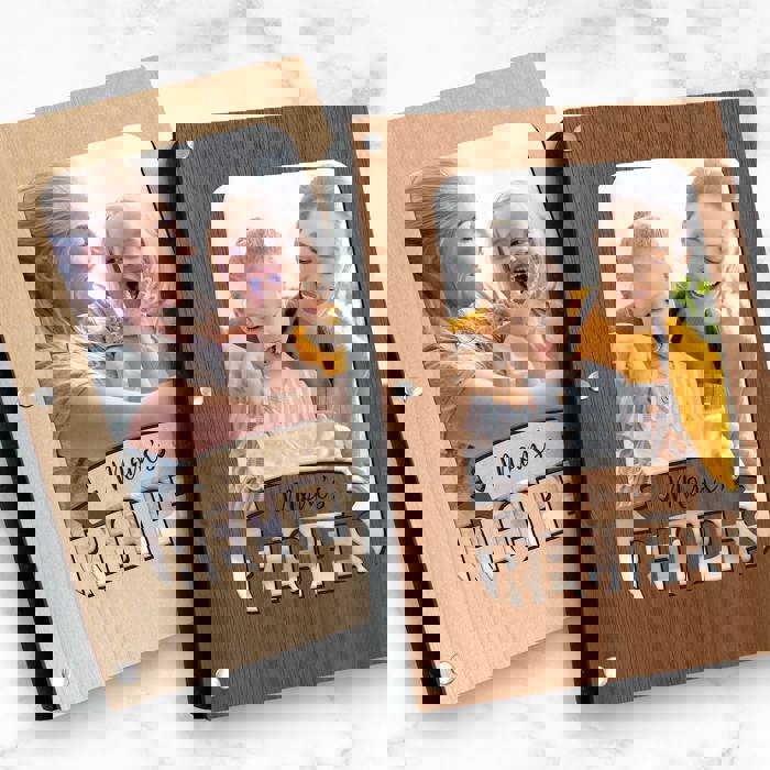 "Mom's Recipes" Wood Recipe Book with Photo Sleeve