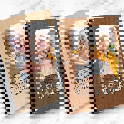 "Mom's Recipes" Wood Recipe Book with Photo Sleeve