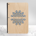 Maple (Light Wood) Not Personalized Personalized Wood Journal with Photo Sleeve - Mandala Design