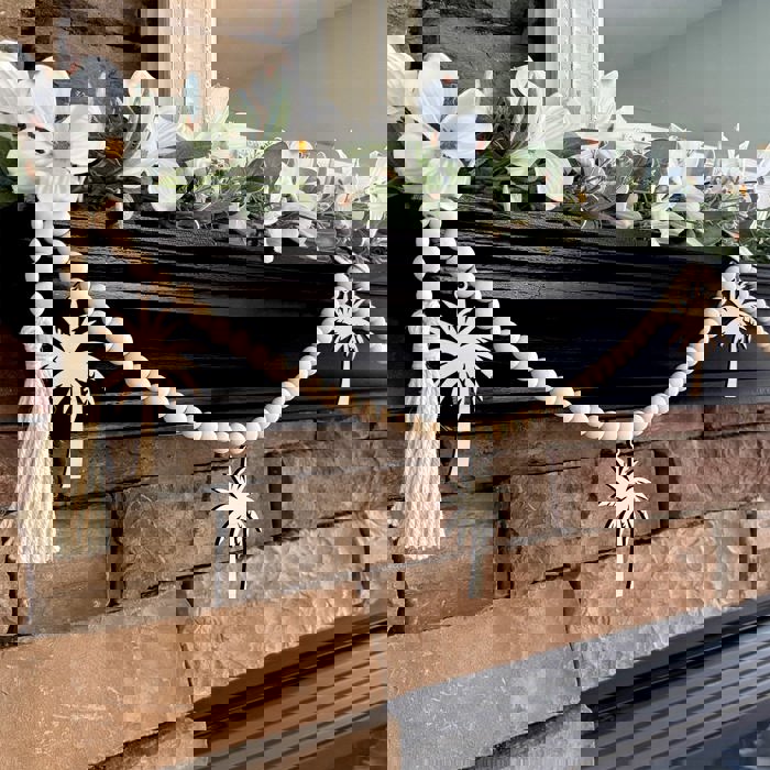 Palm Trees Wood Bead Garland with Interchangeable Seasonal Charms