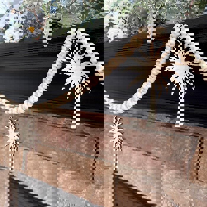 Palm Trees Wood Bead Garland with Interchangeable Seasonal Charms