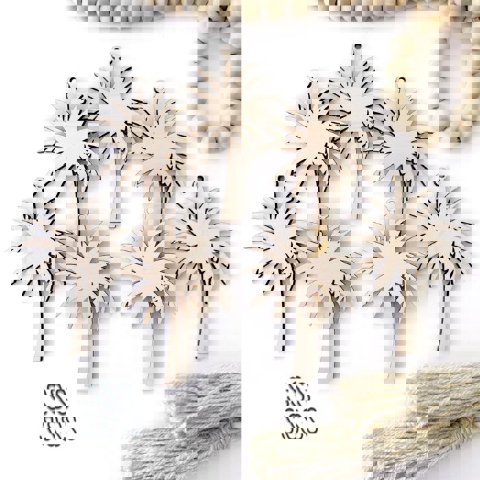 Palm Trees Wood Bead Garland with Interchangeable Seasonal Charms