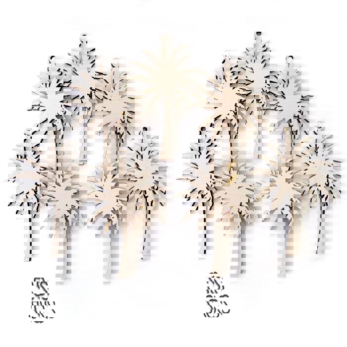 Palm Trees Wood Bead Garland with Interchangeable Seasonal Charms