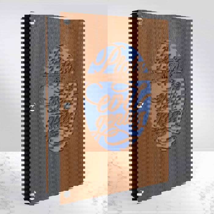 Personalized Wood Journal - "Plots of an Evil Genius"