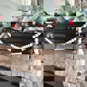  Poinsettia Wood Bead Garland with Interchangeable Seasonal Charms