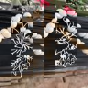  Poinsettia Wood Bead Garland with Interchangeable Seasonal Charms