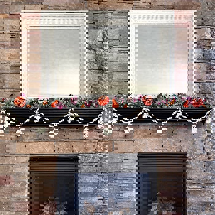 Fall Pumpkins Wood Bead Garland with Interchangeable Seasonal Charms