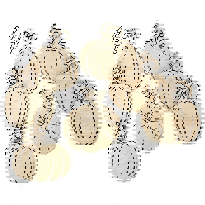 Fall Pumpkins Wood Bead Garland with Interchangeable Seasonal Charms