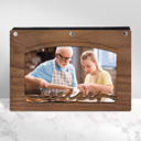 Walnut (Dark Wood) Not Personalized Personalized Wood Recipe Book with Photo Sleeve, Arc Design