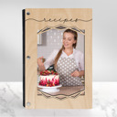 Maple (Light Wood) Not Personalized Personalized Wood Recipe Book with Photo Sleeve, Mod Design