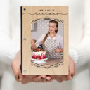 Maple (Light Wood) Personalized Personalized Wood Recipe Book with Photo Sleeve, Mod Design