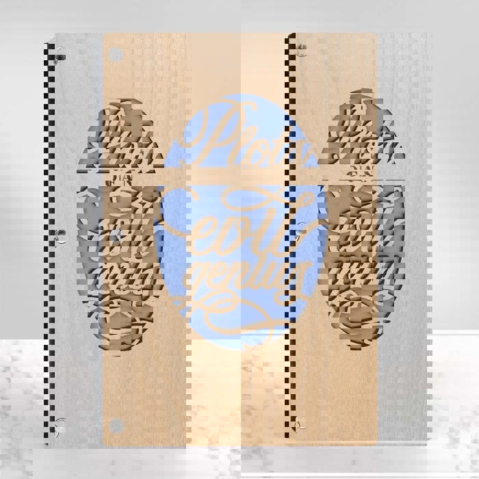 Personalized Wood Journal - "Plots of an Evil Genius"