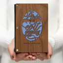 Walnut (Dark Wood) Personalized Personalized Wood Journal - "Plots of an Evil Genius"
