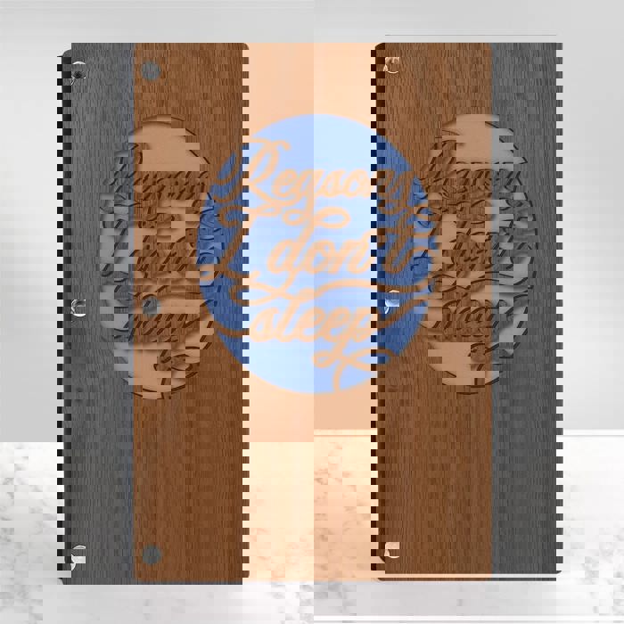 Personalized Wood Journal - "Reasons I Don't Sleep"