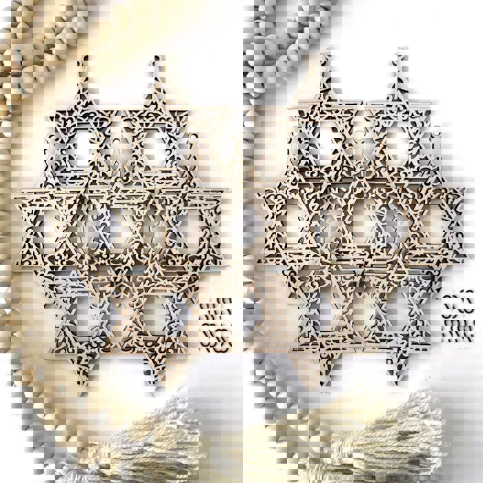 Star of David Wood Bead Garland with Interchangeable Seasonal Charms