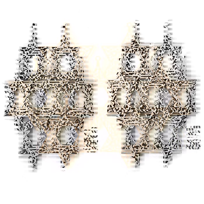 Star of David Wood Bead Garland with Interchangeable Seasonal Charms