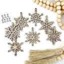 Charms + Garland Snowflake Wood Bead Garland with Interchangeable Seasonal Charms 
