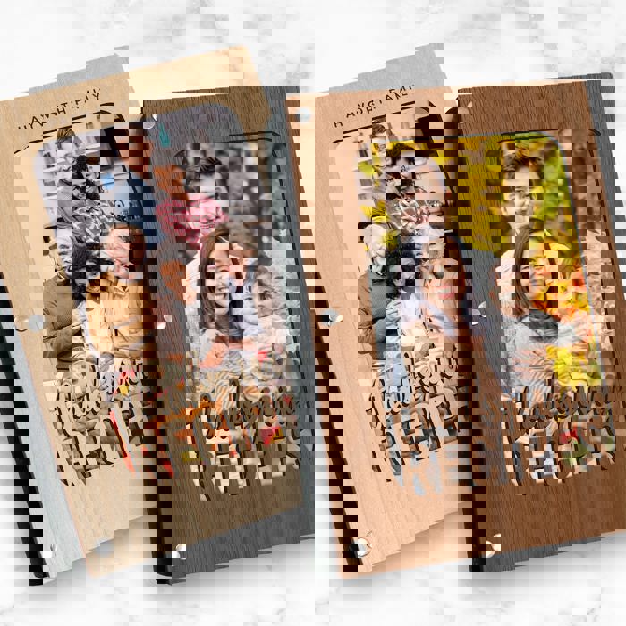 "Thanksgiving Recipes" Personalized Wood Recipe Book