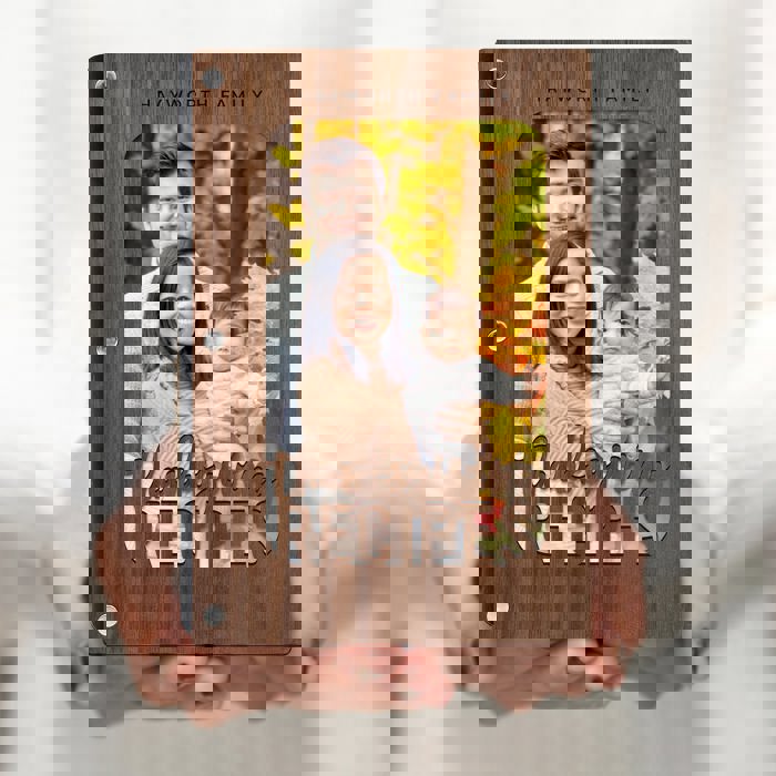 "Thanksgiving Recipes" Personalized Wood Recipe Book