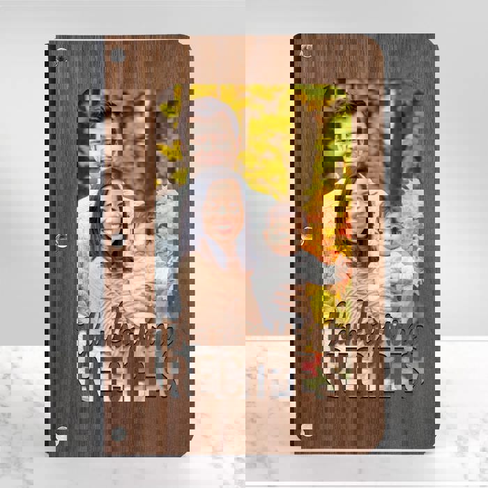 "Thanksgiving Recipes" Personalized Wood Recipe Book