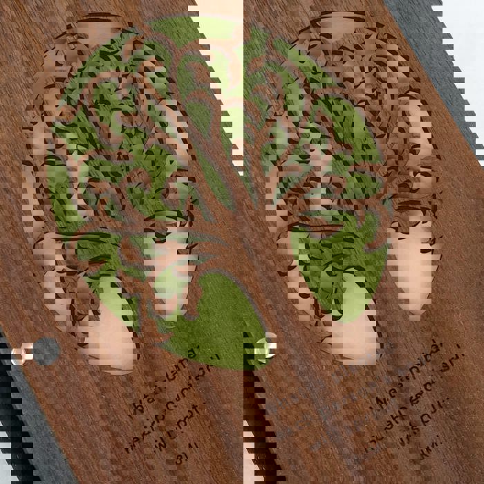 Personalized Wood Journal with Photo Sleeve - Tree of Life Design